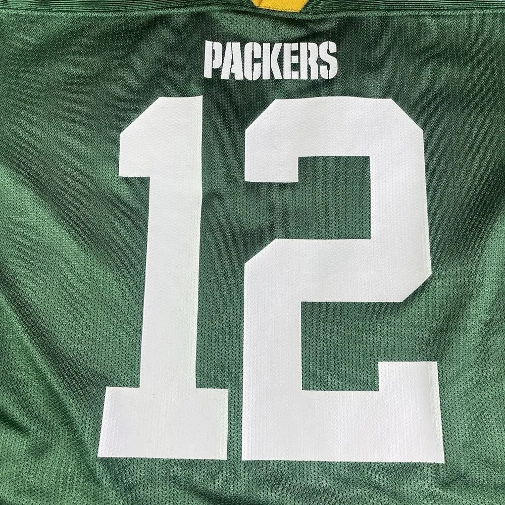 Aaron Rodgers Green Bay Packers Jersey Youth Large Green NFL Football Retro
